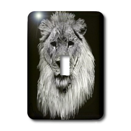 3dRose lsp_36131_1 African lion. Full head painting in black and white Single Toggle Switch