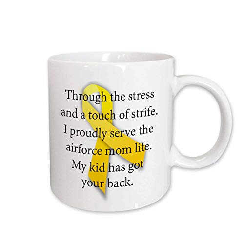 3dRose Air Force Mom Support Our Troops Ceramic Mug, 11-Ounce