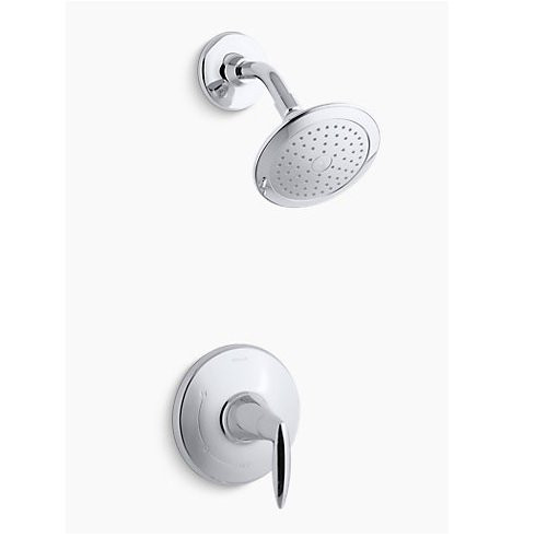 Kohler TS45106-4E-CP Rite-Temp shower valve trim with lever handle and 2.0 gpm showerhead