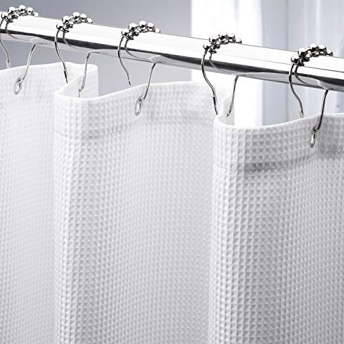 AmazerBath Waffle Shower Curtain, Heavy Duty Fabric Shower Curtains with Waffle Weave Hotel Quality Bathroom Shower Curtains, 72 x 72 Inches AmazerBath Waffle Shower Curtain, Heavy Duty Fabric Shower Curtains with Waffle Weave Hotel Quality Bathroom Shower Curtains, 72 x 72 Inches