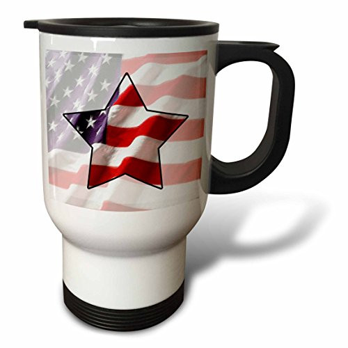 3dRose American Flag Star Stainless Steel Travel Mug, 14-Ounce 3dRose American Flag Star Stainless Steel Travel Mug, 14-Ounce