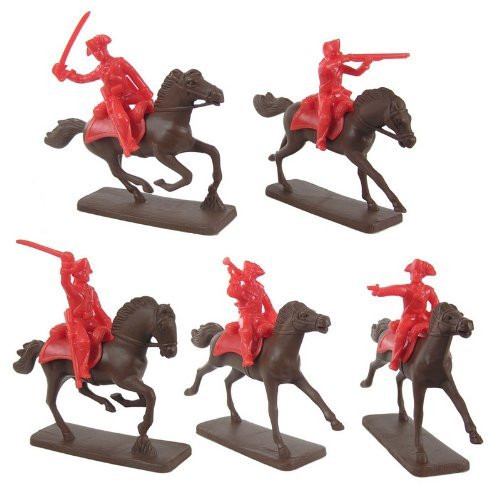 AIP American Revolutionary War British Cavalry on Horseback: 10pc 54mm Plastic Army Men Figures