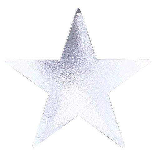 amscan Silver Star Cutout | 12" | Party Decor | 12 Ct.