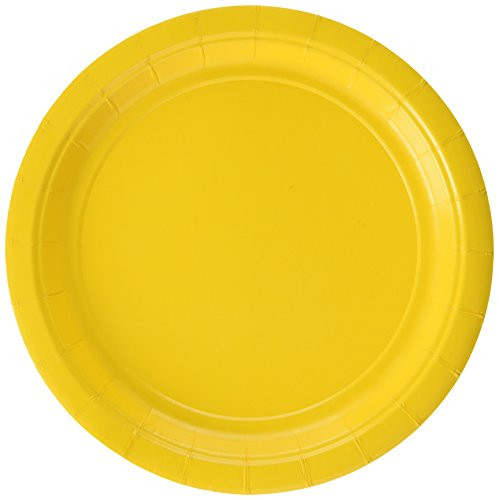 amscan Sunshine Yellow Round Paper Plates | 7" | Party Supply | 120 ct.