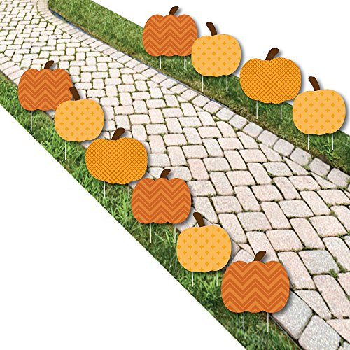 Big Dot of Happiness Pumpkin Patch - Pumpkin Lawn Decoration Signs - Outdoor Fall or Thanksgiving Yard Decorations - 10 Piece Big Dot of Happiness Pumpkin Patch - Pumpkin Lawn Decoration Signs - Outdoor Fall or Thanksgiving Yard Decorations - 10 Piece