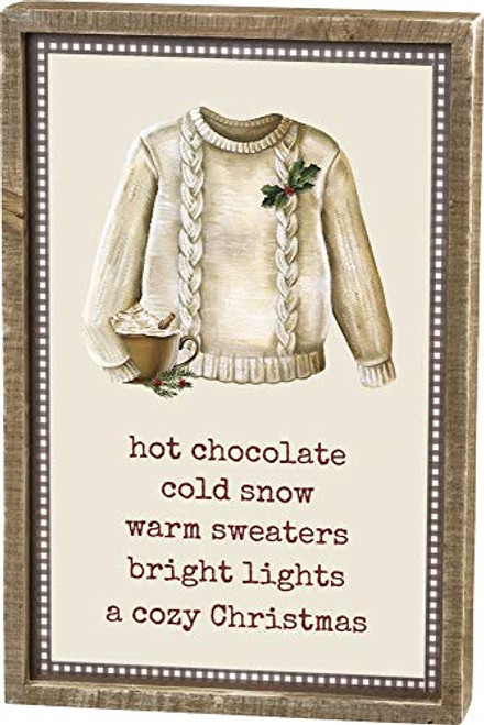 Primitives by Kathy A Cozy Christmas Inset Box Sign Decor