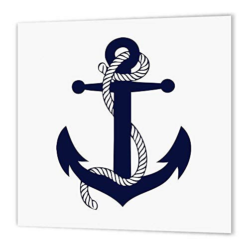3dRose ht_193348_1 Anchor. Navy-Iron on Heat Transfer Paper for White Material, 8 by 8-Inch