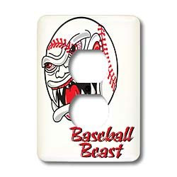 3dRose LLC lsp_116278_6 Angry Mean Baseball Beast Extreme Sports Design 2 Plug Outlet Cover