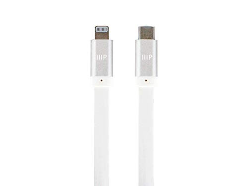 Monoprice Apple Mfi Certified Flat Lightning to USB Type-C Rapid Charge and Sync Cable - 3 Feet - White - Cabernet Series Monoprice Apple Mfi Certified Flat Lightning to USB Type-C Rapid Charge and Sync Cable - 3 Feet - White - Cabernet Series