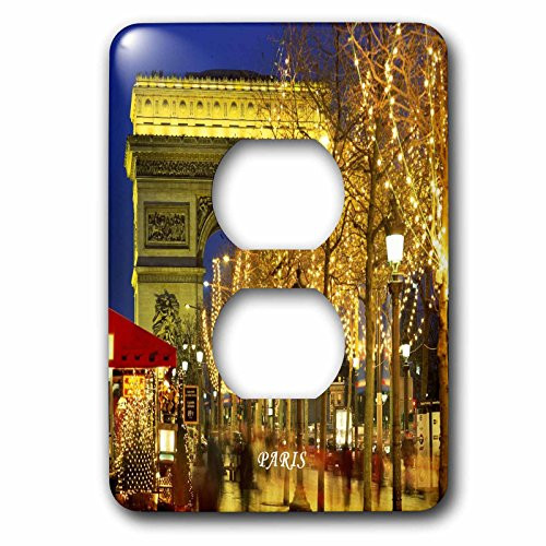 3dRose lsp_61896_6 Arc De Triomphe Paris Nite At Holiday Time Plug Outlet Cover
