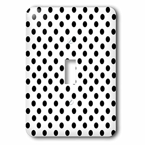 3dRose LLC LSP_56683_1"Black Polka Dots On White-Classic Retro Fifties Stylish Spots Pattern Single Toggle Switch