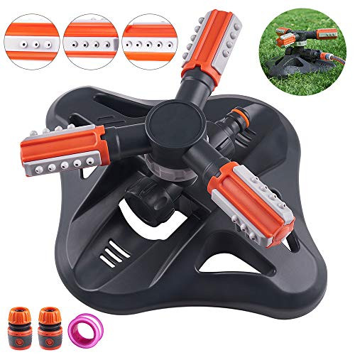 WOVUU Garden Sprinkler,Upgrade Lawn Sprinkler Automatic 360 Degree Rotating Irrigation Sprinkler System, Garden Hose Sprinkler for Yard/Built in 36 Units Angle Spray Nozzles