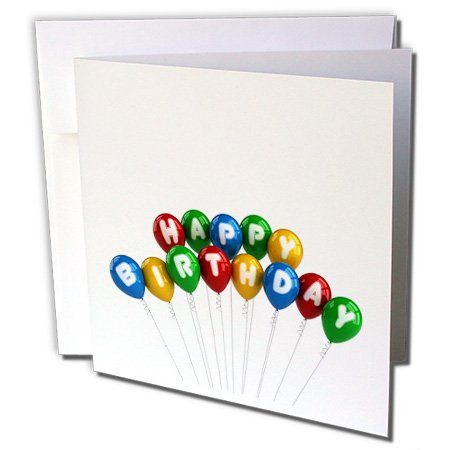 3dRose Arranged happy birthday balloons - Greeting Cards, 6 x 6 inches, set of 12 (gc_165646_2)