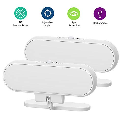 Harmonic Under Cabinet Lighting, Rechargeable Motion Sensor Closet Light Wireless Under Counter Lighting 180 Adjustable Stick on Lights Night Light for Cabinet, Closet, Wardrobe, Kitchen (2 Pack)