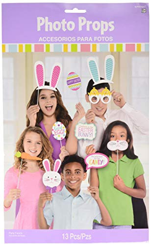 amscan Party Supplies, Easter Photo Props, Party Decors, Multicolor, 14" x 8 1/2" (Pkg. Size), 13ct