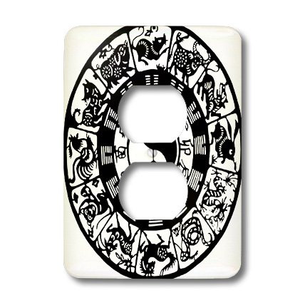 3dRose lsp_38387_6 Astrological Circle 2 Plug Outlet Cover