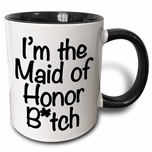 3dRose mug_178115_4 I'm the maid of honor batch, Black - Two Tone Black Mug, 11oz