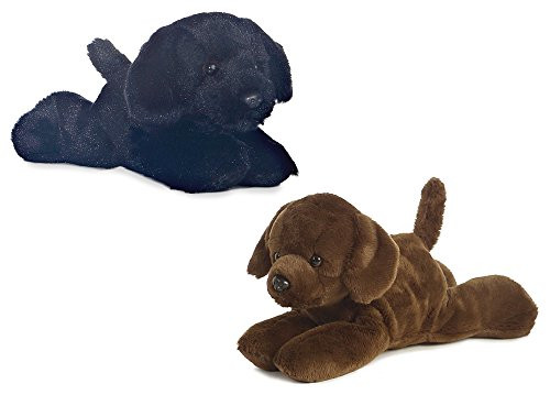 Aurora Black Lab & Lil Lucky Dog Mini Flopsie 8" Bundle