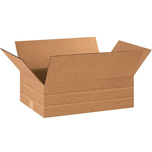Aviditi MD18126 Multi-Depth Corrugated Box, 18" Length x 12" Width x 6" Height, Kraft (Bundle of 25)