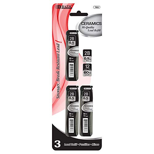 BAZIC 12 Ct. 0.5 mm Ceramics Mechanical Pencil Leads (3/Pack)