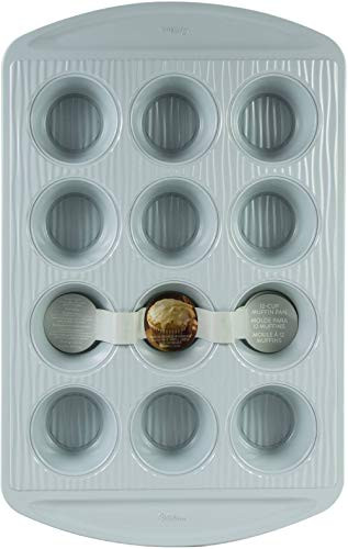 Wilton W0-0058 Texturra Performance Non-Stick Muffin Pan-Blue 12 Cavity