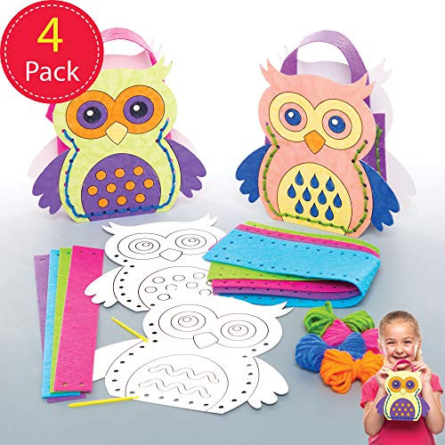 Baker Ross Owl Color in Bag Sewing Kits, Arts and Crafts for Kids (Pack of 4) Baker Ross Owl Color in Bag Sewing Kits, Arts and Crafts for Kids (Pack of 4)