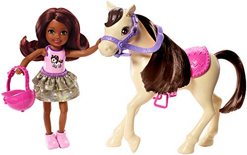 ?Barbie Club Chelsea Doll and Horse, 6-Inch Brunette, Wearing Fashion and Accessories, Gift for 3 to 7 Year Olds