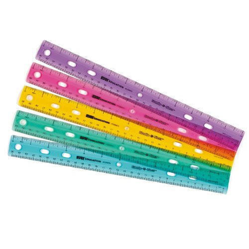 EAI Education 12" Ruler: Assorted Colors - Set of 10