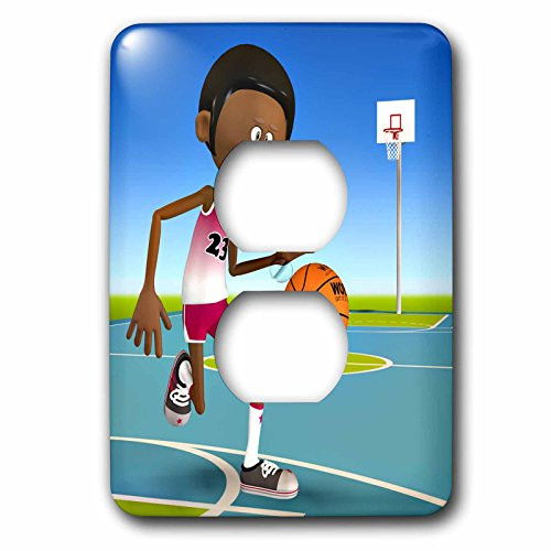 3dRose lsp_77181_6 Basketball Driving to the Basket 9 Plug Outlet Cover