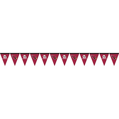 Creative Converting Officially Licensed NFL Plastic Flag Banner, 12', Arizona Cardinals
