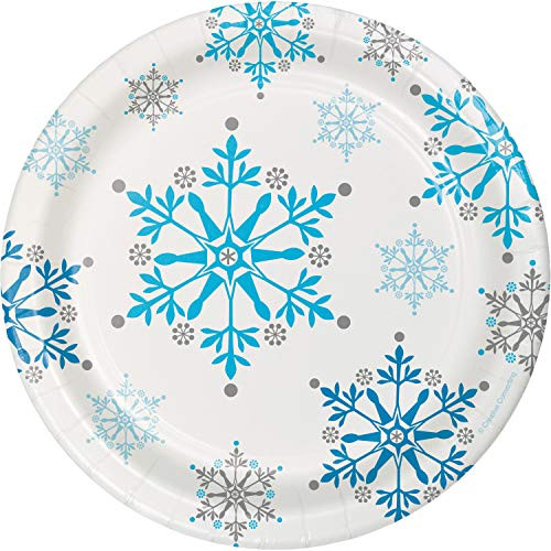 Snowflake Swirls Dessert Plates, 24 ct