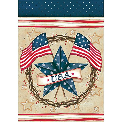 Custom Decor Patriotic Star - Standard Size, Decorative Double Sided, Licensed and Copyrighted Flag - Printed in USA Inc. 28 Inch X 40 Inch Approx.
