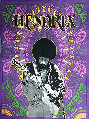 Indian Craft Castle ICC Jimi Hendrix Guitar Poster 30x40 Decoration Jimmie Hendrix Classic Rock Legend Music Bohemian Psychedelic Hippie Tapestry (Hendrix) Purple (Purple)
