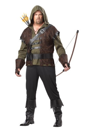 California Costumes Plus-Size Robin Hood Shirt With Vest, Olive/Brown, One Size Costume