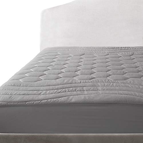 Bedsure Quilted Mattress Pad King Grey Fitted Sheet Mattress Cover, Super Soft, Luxury Mattress Pad Deep Pocket Stretches up to 18 Inches Deep