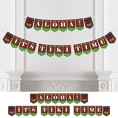 Big Dot of Happiness Tiki Luau - Party Bunting Banner - Tropical Hawaiian Summer Party Decorations - Aloha It's Tiki Time Big Dot of Happiness Tiki Luau - Party Bunting Banner - Tropical Hawaiian Summer Party Decorations - Aloha It's Tiki Time