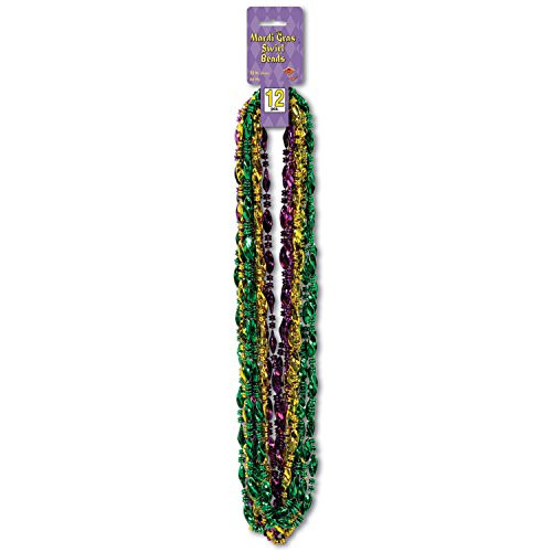 Beistle Mardi Gras Swirl Beads, 33-Inch (24-Pack)