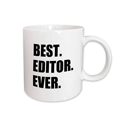 3dRose 179777_2 Best Editor Ever Ceramic Mug, 15 oz, White