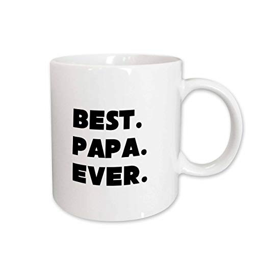 3dRose mug_192745_2 Best Papa Ever Ceramic Mug, 15 oz, White