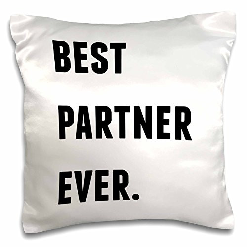 3dRose pc_213390_1 Best Partner Ever Black Letters on a White Background Pillow Case, 16" x 16" 3dRose pc_213390_1 Best Partner Ever Black Letters on a White Background Pillow Case, 16" x 16"