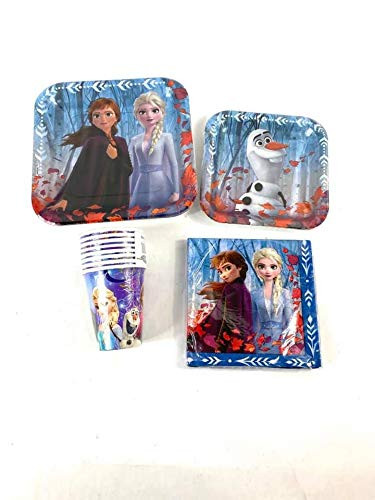 Disney Frozen Elsa & Anna Value Pack Birthday Party for 8 Guests ( Plates, Cups, Napkins)