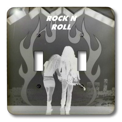 3dRose lsp_34991_2 Black And White Rock And Roll Toggle Switch