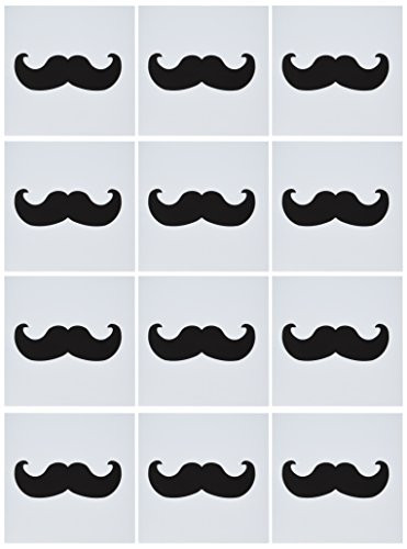 3dRose Black mustache - Ironic hipster moustache - Humorous - Fun - Whimsical - Silly - Funny - Greeting Cards, 6 x 6 inches, set of 12 (gc_58329_2)
