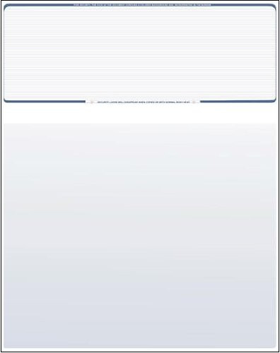 100 Blank Check Stock - Check on Top - Blue Pinstripe -