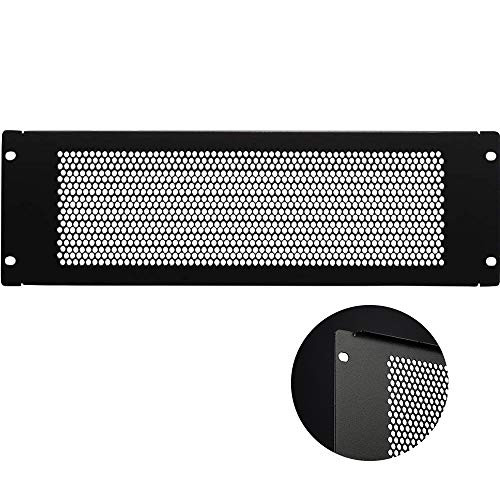 KENUCO Blank Rack Mount Panel Spacer with Venting for 19-Inch Server Network Rack Enclosure Or Cabinet Black (Plate-3U)