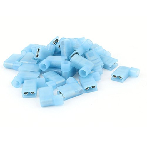 Uxcell a15011600ux0249 Insulated Female Push-On Wire Terminal Connector, 30 Piece, 90 Degree