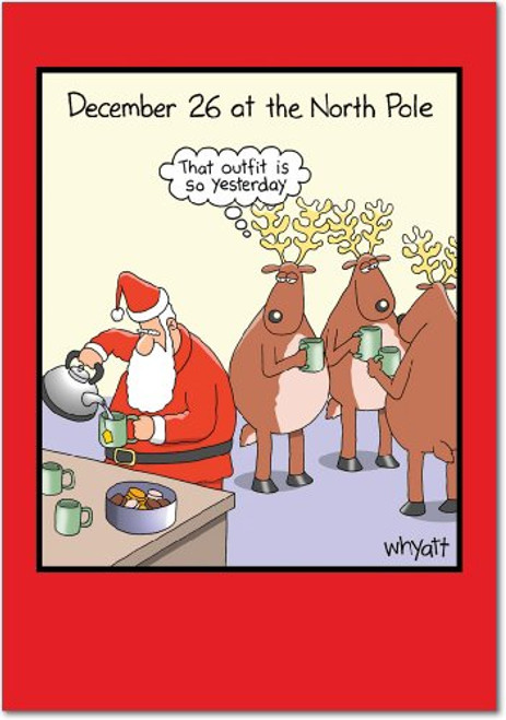 12 December 26th So Yesterday Boxed Christmas Cards with Envelopes (4.75 x 6.625 Inch), Silly Santa and Funny Reindeer Christmas Notes, Hilarious Cartoon Holiday Notes, Christmas Stationery B1666 12 December 26th So Yesterday Boxed Christmas Cards with Envelopes (4.75 x 6.625 Inch), Silly Santa and Funny Reindeer Christmas Notes, Hilarious Cartoon Holiday Notes, Christmas Stationery B1666