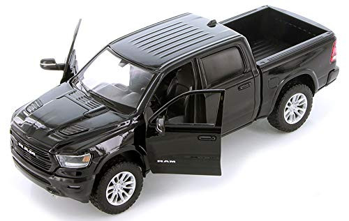 2019 Dodge Ram 1500 Crew Cab Laramie Pickup Truck Black 1/24 Diecast Model Car by Motormax 79357