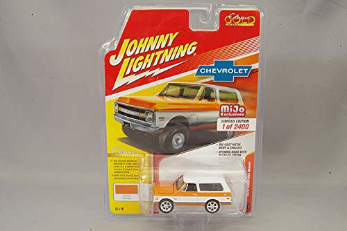 1970 Chevrolet Blazer Custom Orange and White Limited Edition to 2,400 Pieces Worldwide 1/64 Diecast Model Car by Johnny Lightning JLCP7312