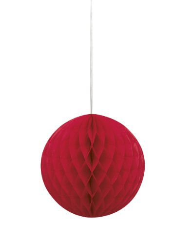 8" Red Tissue Paper Honeycomb Ball